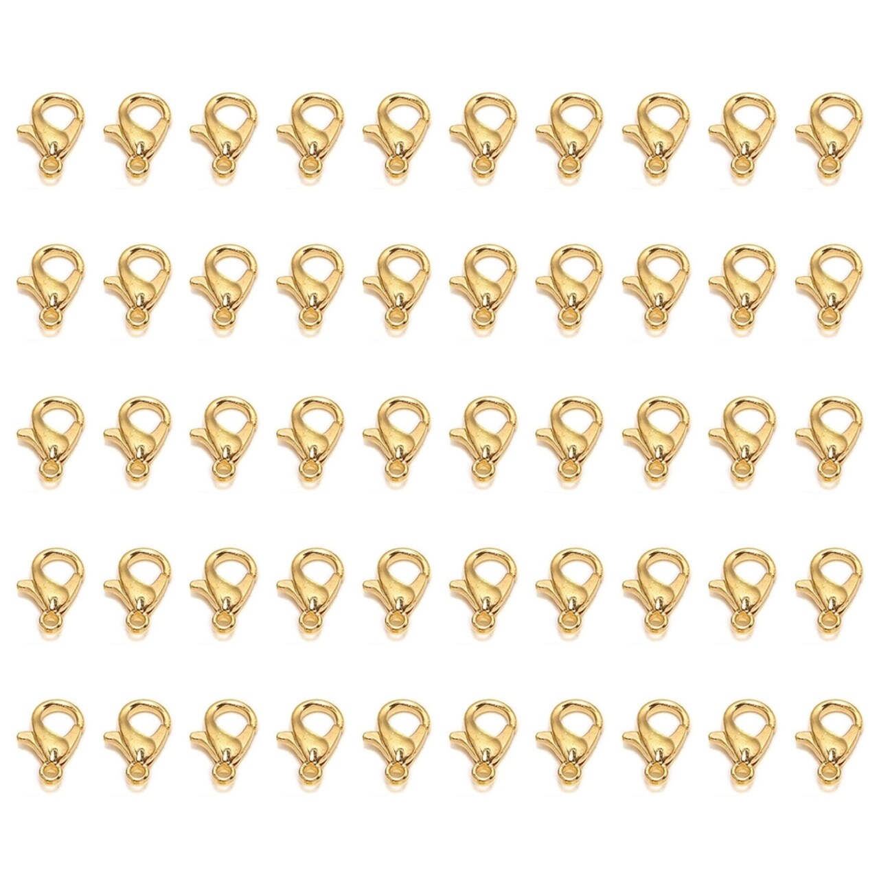 50Pcs Lobster Hooks Plated Multipurpose Diy Bracelet Necklace Key Ring Lobster Clasps Jewelry Findings